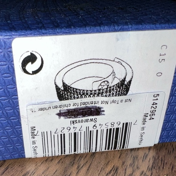 NIB Swarovski Slake Blue Suede Leather Wrap Around Crystal Bracelet - Picture 11 of 11